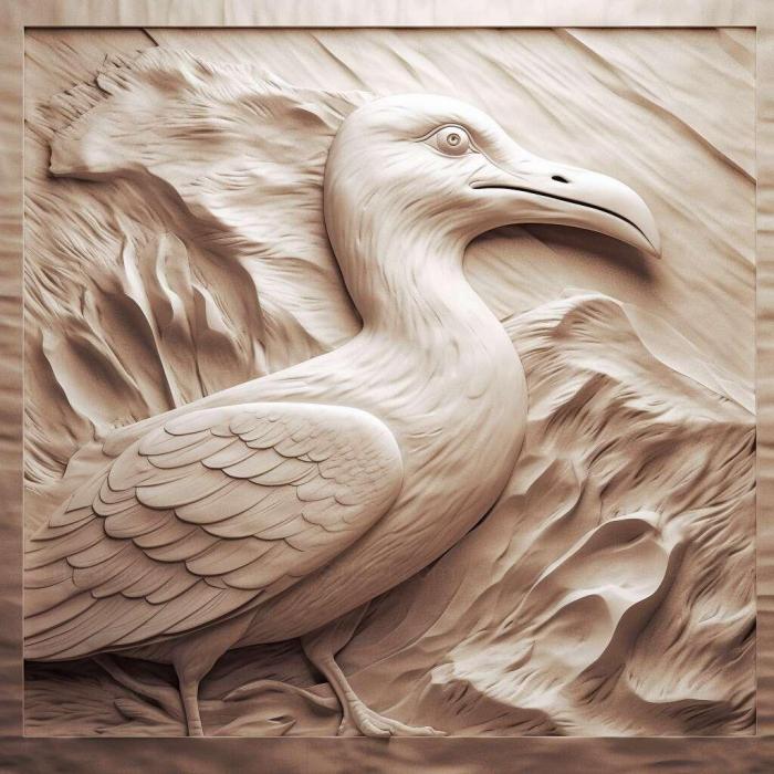 Nature and animals (gull 2, NATURE_974) 3D models for cnc